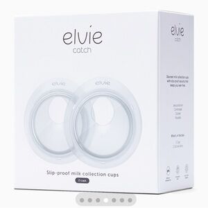 Elvie Catch Slip-Proof Milk Collection Cups — Clear/White